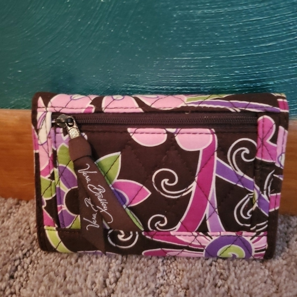 Vera Bradley Purple Punch Trifold Wallet - Picture 2 of 3